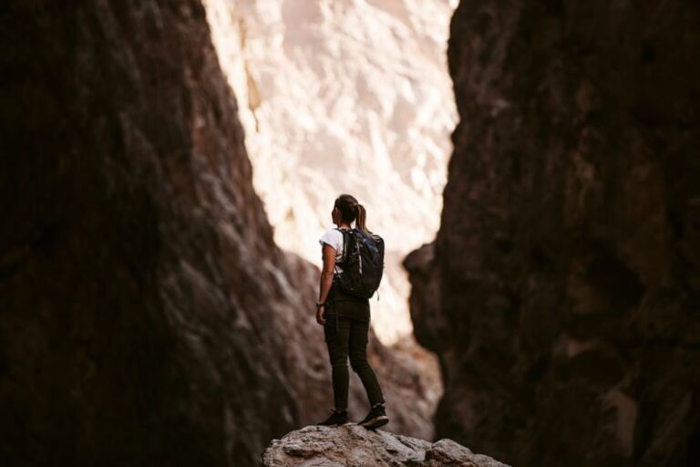 Difficult Clients - a person standing on a rock in a canyon