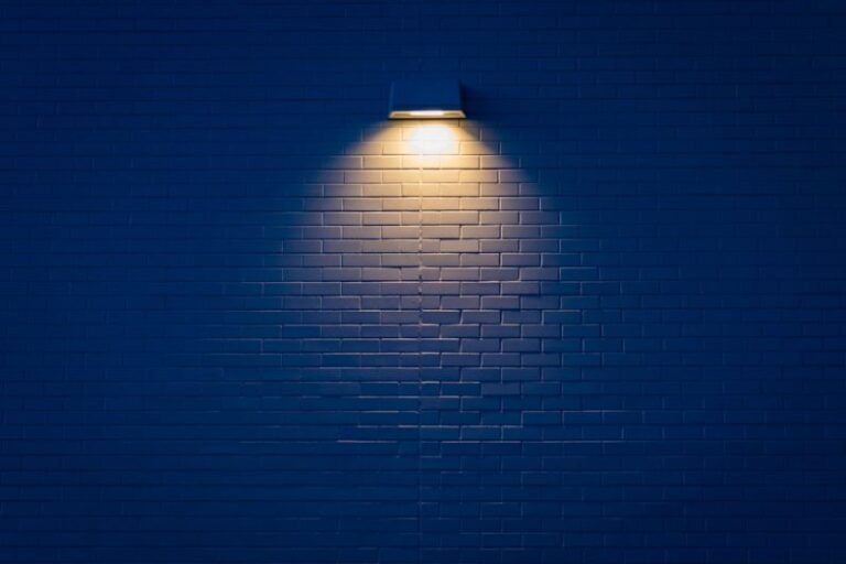 Lighting - wall lamp turned on on wall